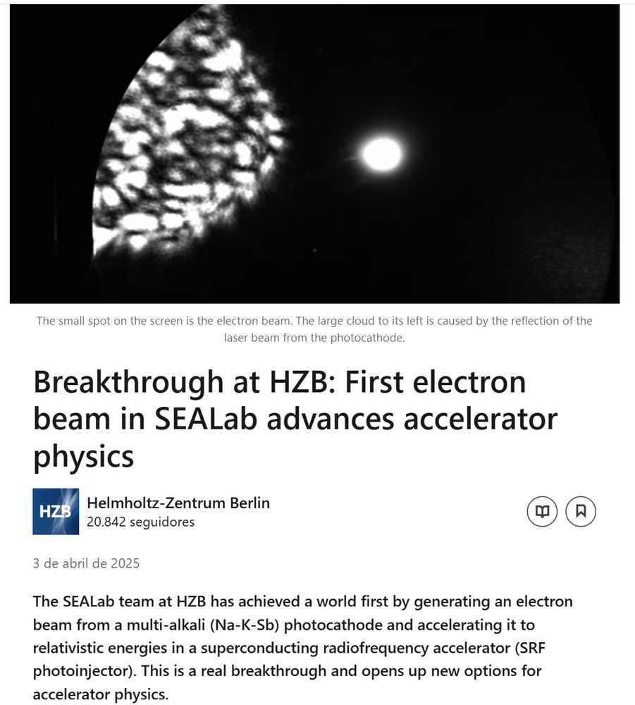 Breakthrough at HZB: First electron beam in SEALab advances accelerator physics