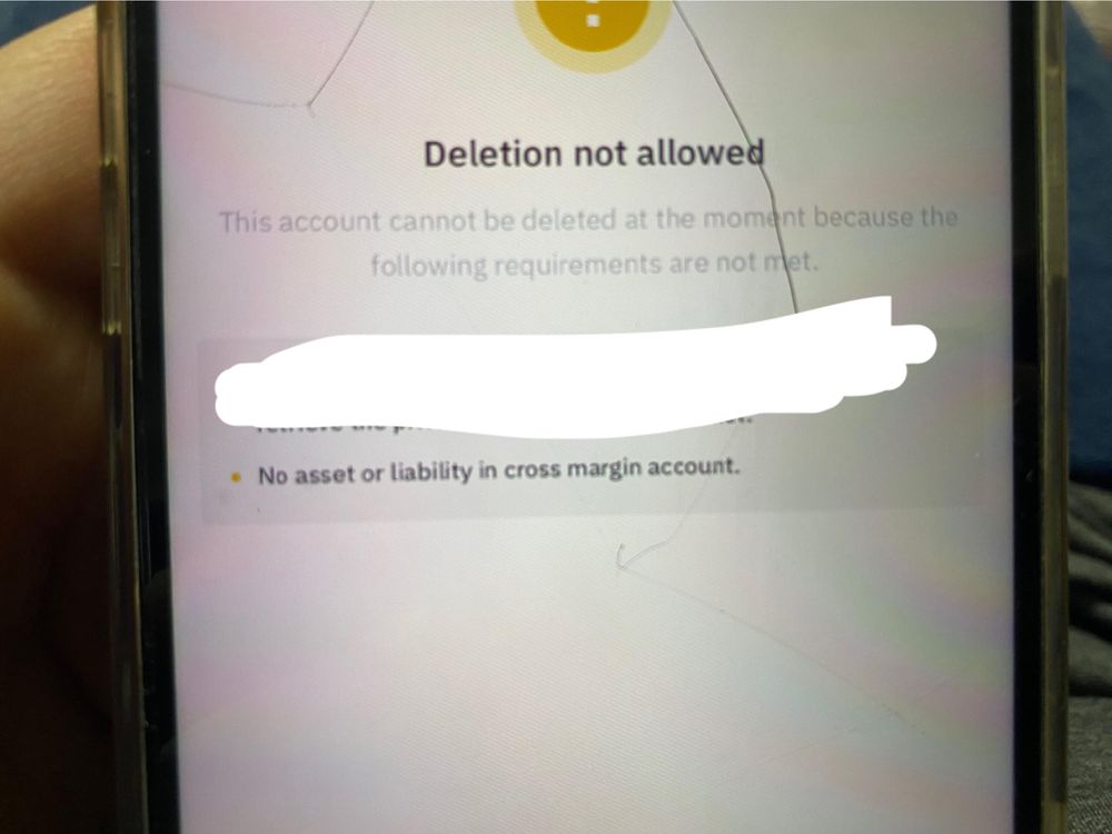 Ciao, vorrei sapere se qualcuno può aiutarmi a risolvere questo problema per eliminare il mio account nbinance