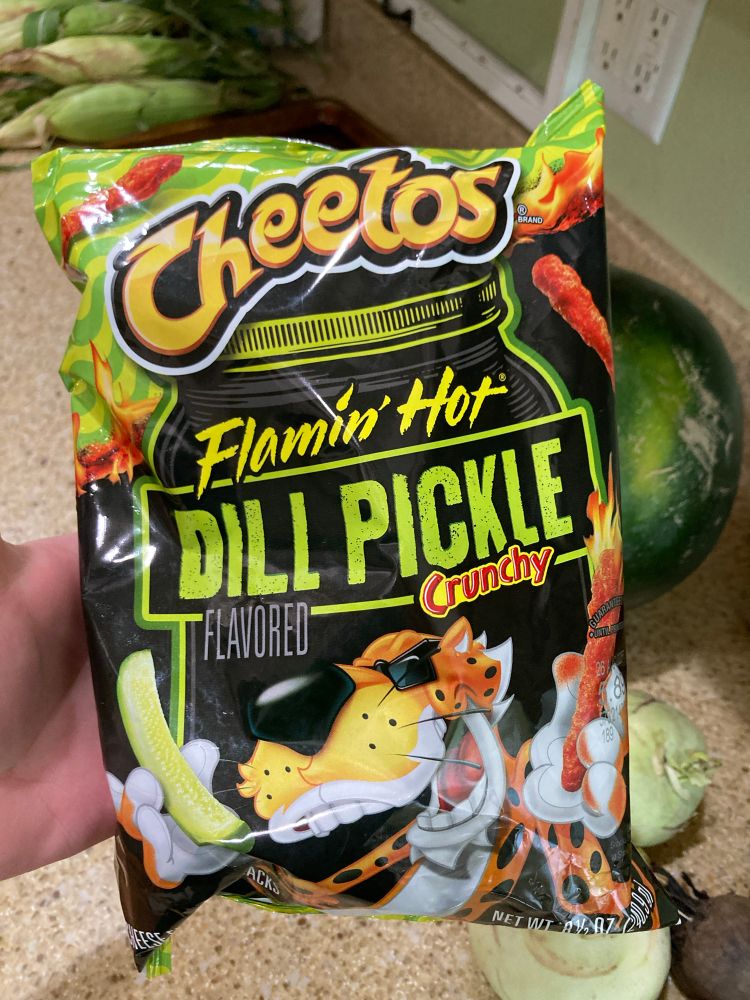 Flaming Hot Cheetos *Dill Pickle* Crunchy bag