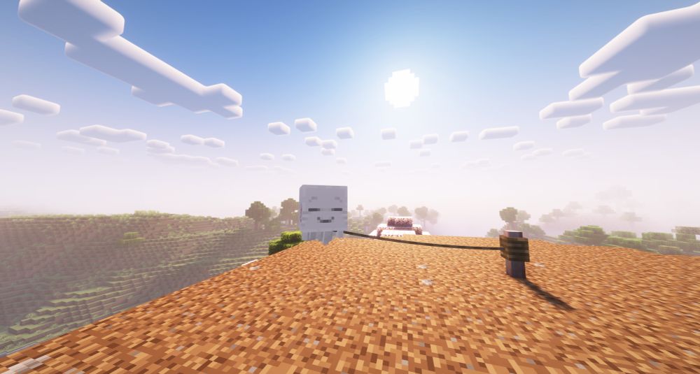 Happy ghost from Minecraft with shaders 