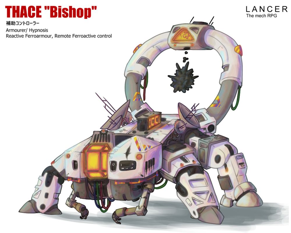 Customer lancer mech, a white walker mech with gold trimmings