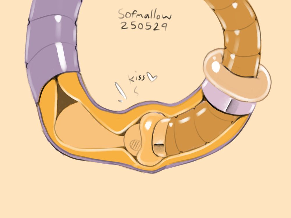 A scene of someone inside a tube, being kissed by another tube (inside the tube.)