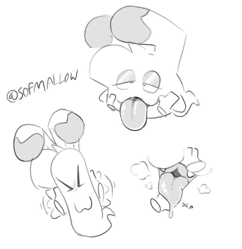 Liliko (ae/aer) as a boo, with a pair of ghost hands interacting with aer in various ways.