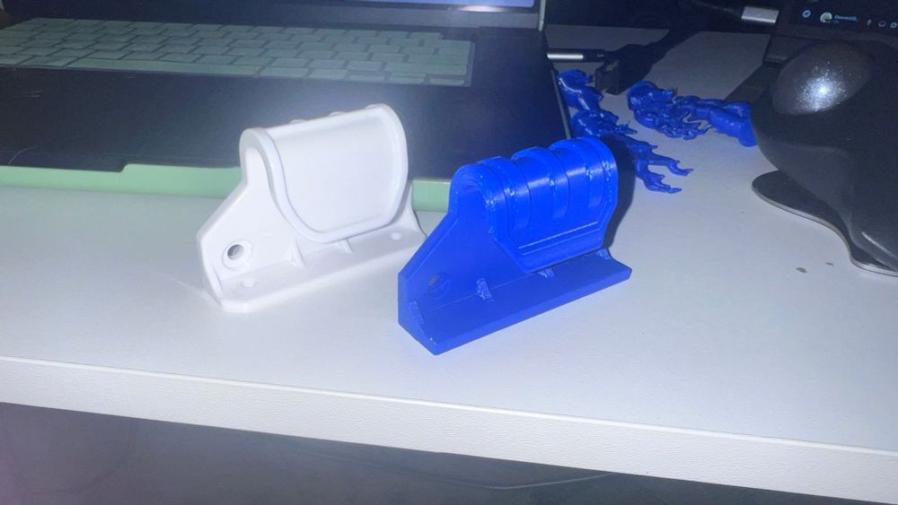 blue reproduction of a white hook