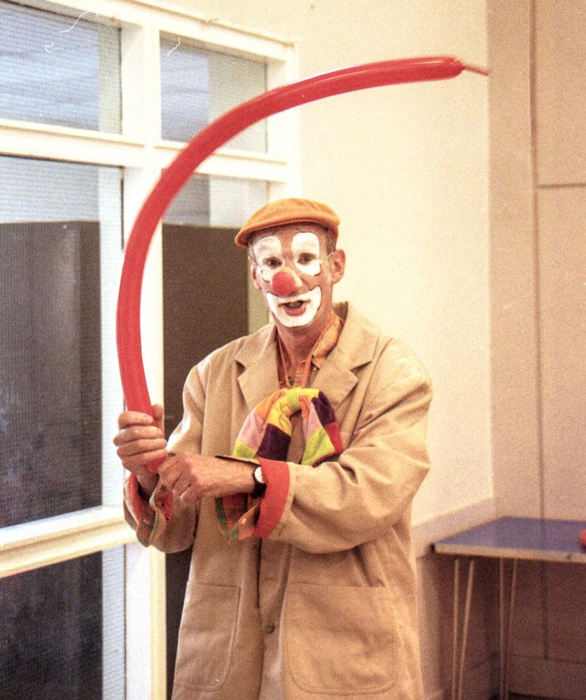 clown with a big balloon 
