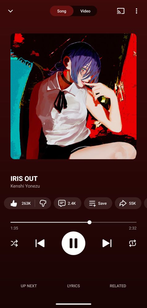 IRIS OUT by Kenshi Yonezu on YouTube Music