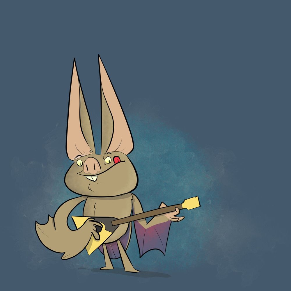 A bat playing the balalaika