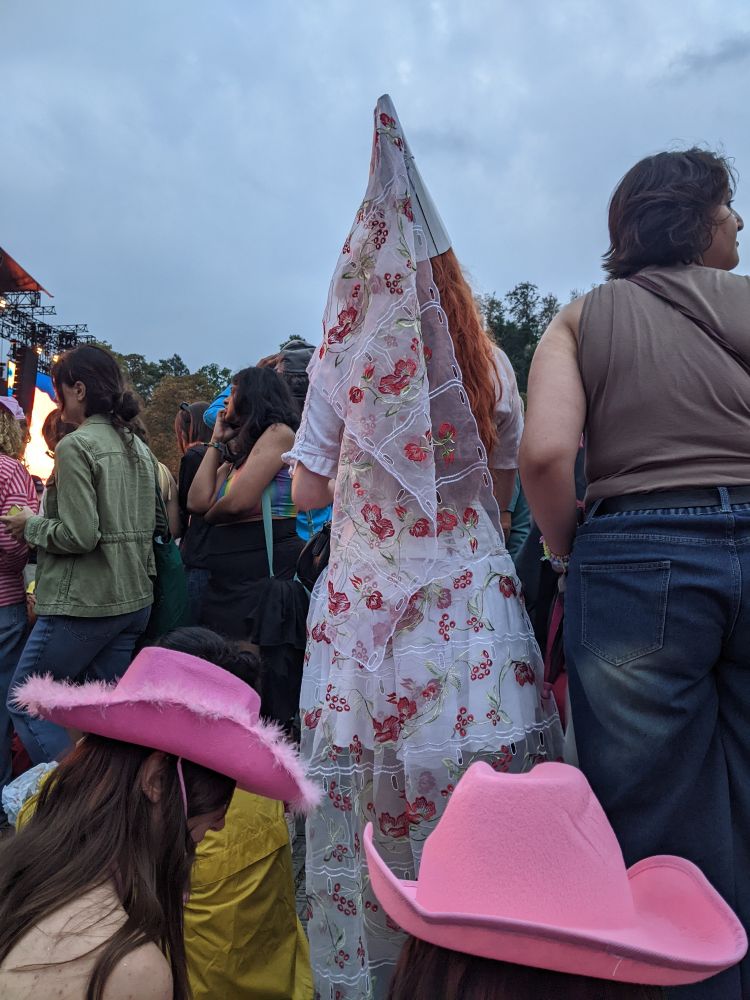 Spectatrices au centrz  outfit fee home made avec le chapeau pointu 
Premier plan 2 chapeau dz cowgirls rose