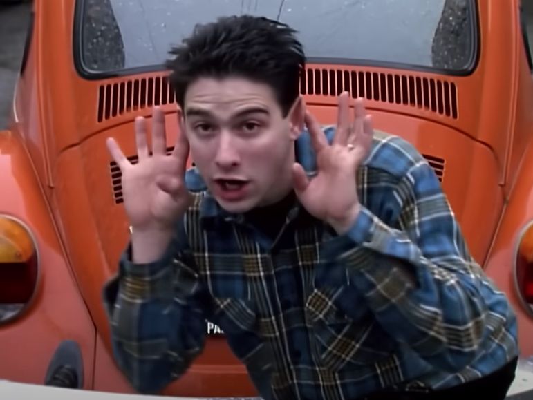 Video still of the Beastie Boys' "Pass the Mic," featuring Ad Rock. 