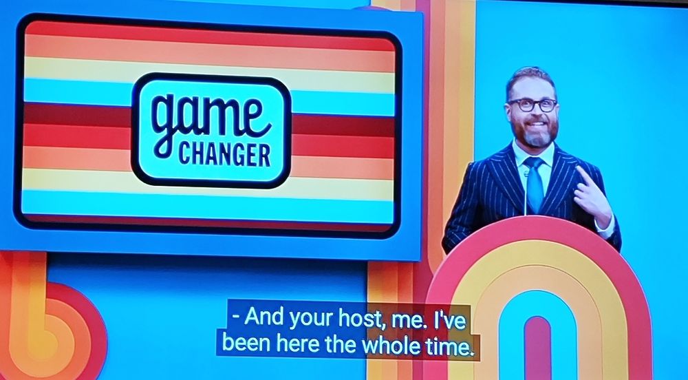 It's him, he's been here the whole time! It is Sam Reich and he is presenting game changer!