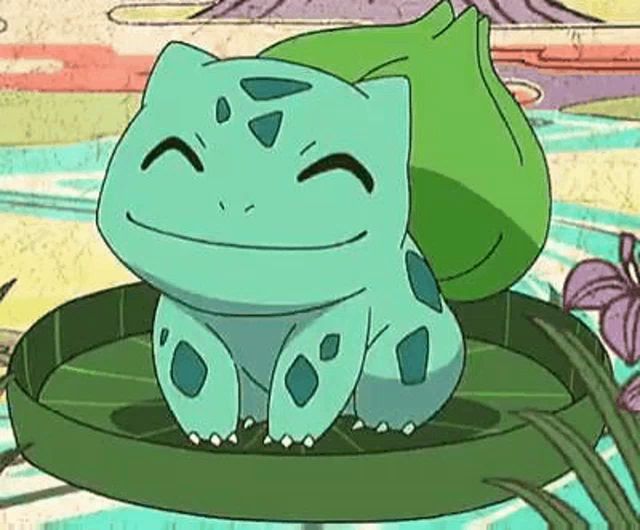 a cartoon frog is sitting on a lily pad in the water .