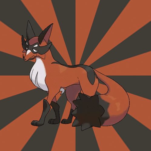 a cartoon drawing of a fox with a mask on