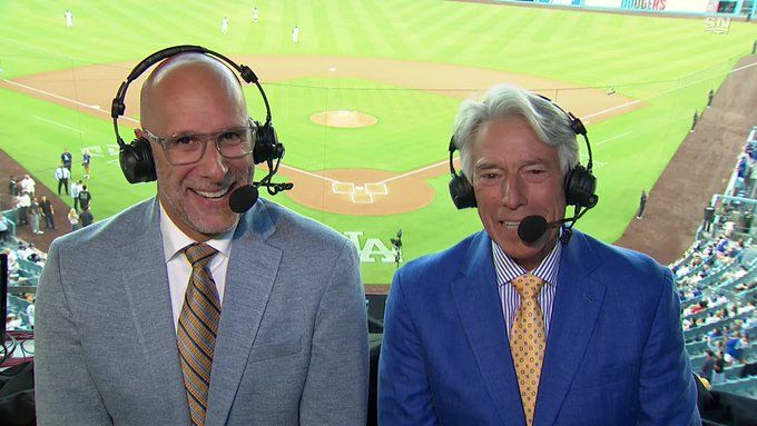 Dan Shulman and Buck Martinez in LA for the Blue Jays v Dodgers. 