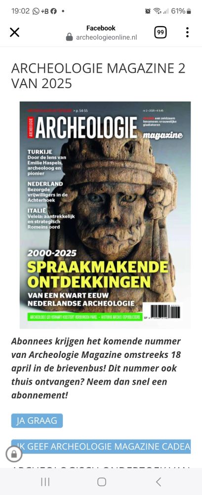 Titelpagina van Archeologie Magazine nummer 2/25