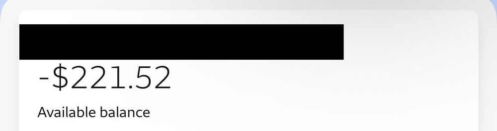 Account balance: -$221.52
