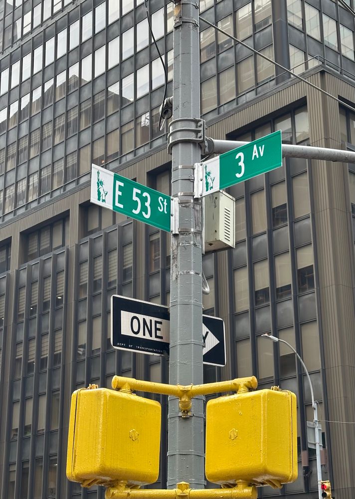 Signpost for 53rd and 3rd. 