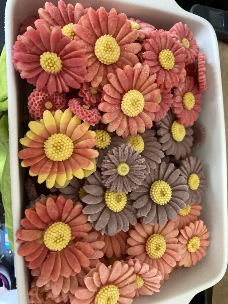 Auflaufform mit Blumenkeksen