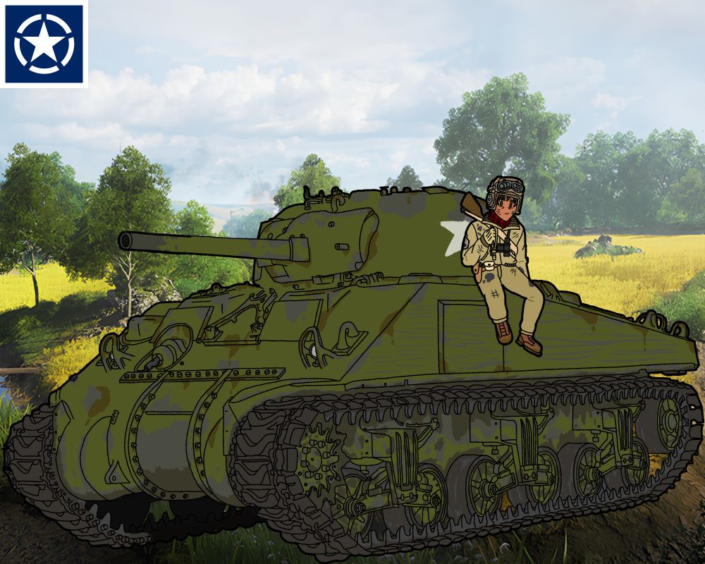 2nd tank: The M4 Sherman (Tank Commander: Ratanak45). The second most produced tank behind the T-34, it saw wide service with Allied armies such as the US, UK, USSR, Chinese, and Free French to name a few. Multiple variants were created during the war with this one being the typical standard configuration with the 75mm medium-velocity cannon that can take out early to mid-war Axis armor such as the Pz. III, Pz. IV, M14, & Chi-Ha tanks.