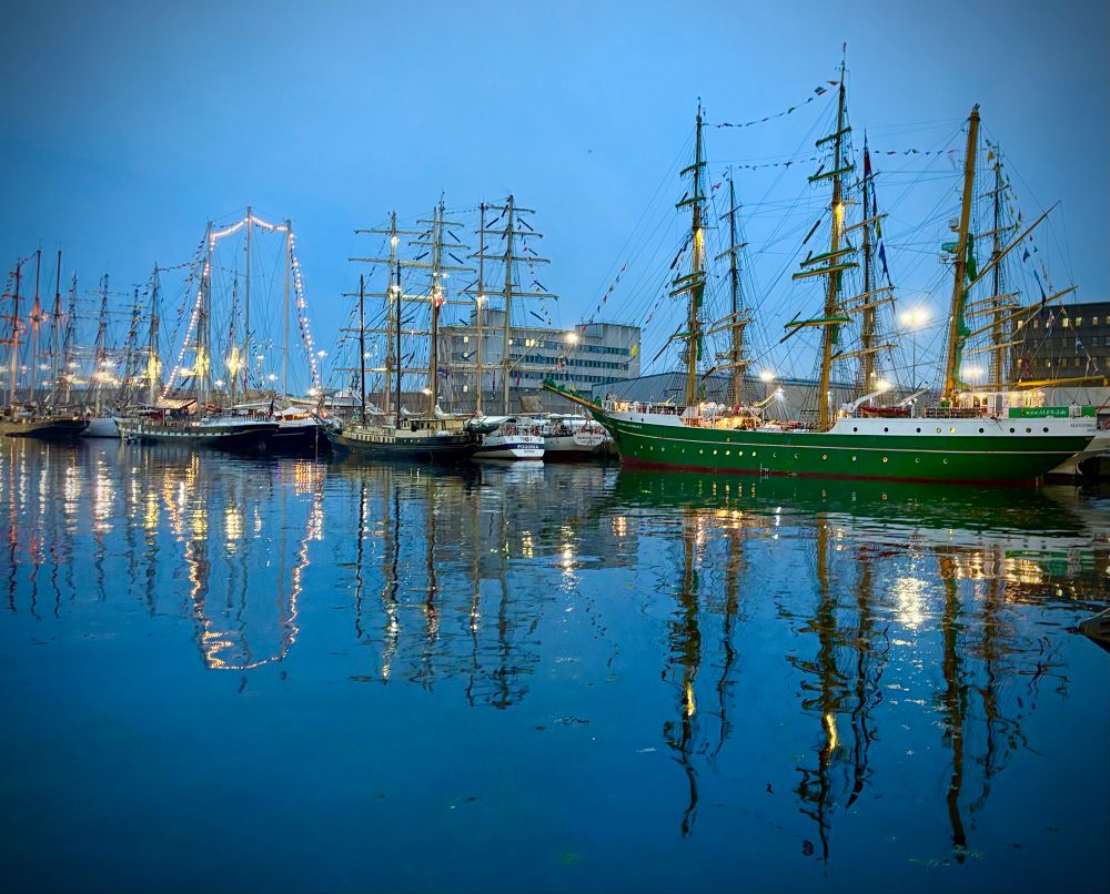 Tall ships moored in Aberdeen harbour 