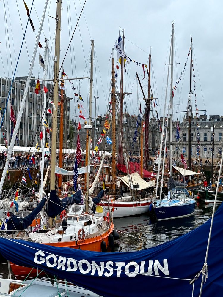 Tall ships moored in Aberdeen harbour 