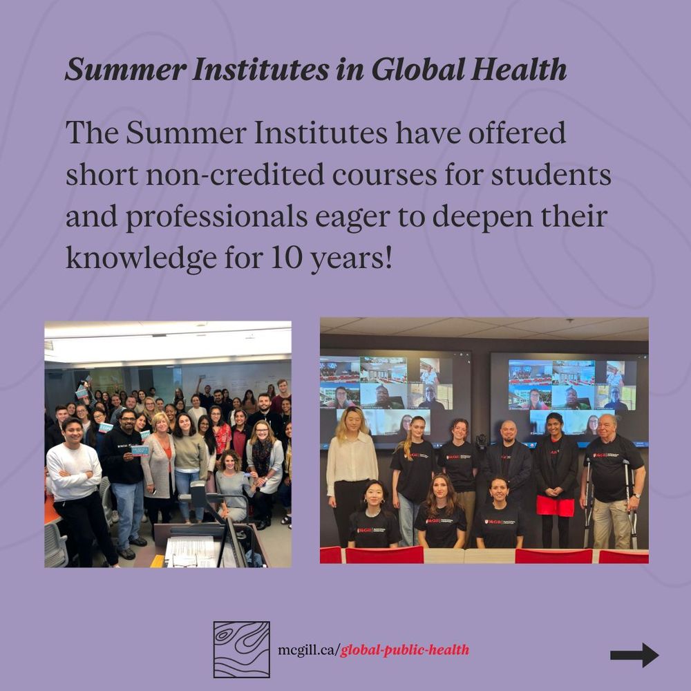 Text: "Summer Institutes in Global Health"
The Summer Institutes have offered short non-credited courses for students and professionals eager to deepen their knowledge for 10 years!"