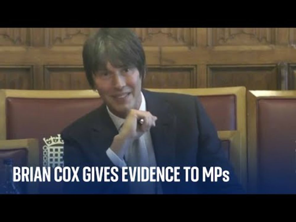 Professor Brian Cox speaks at Space Committee