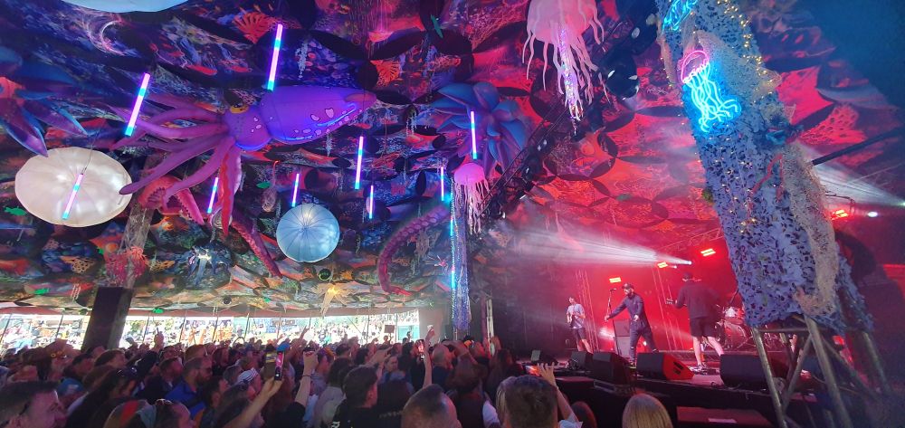 Underwater themed tent stage at Kendal Calling