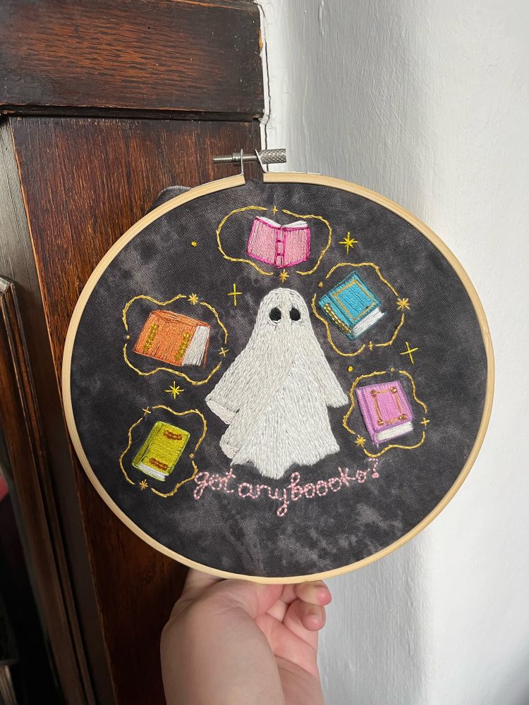 Custom ghost embroidery hoop