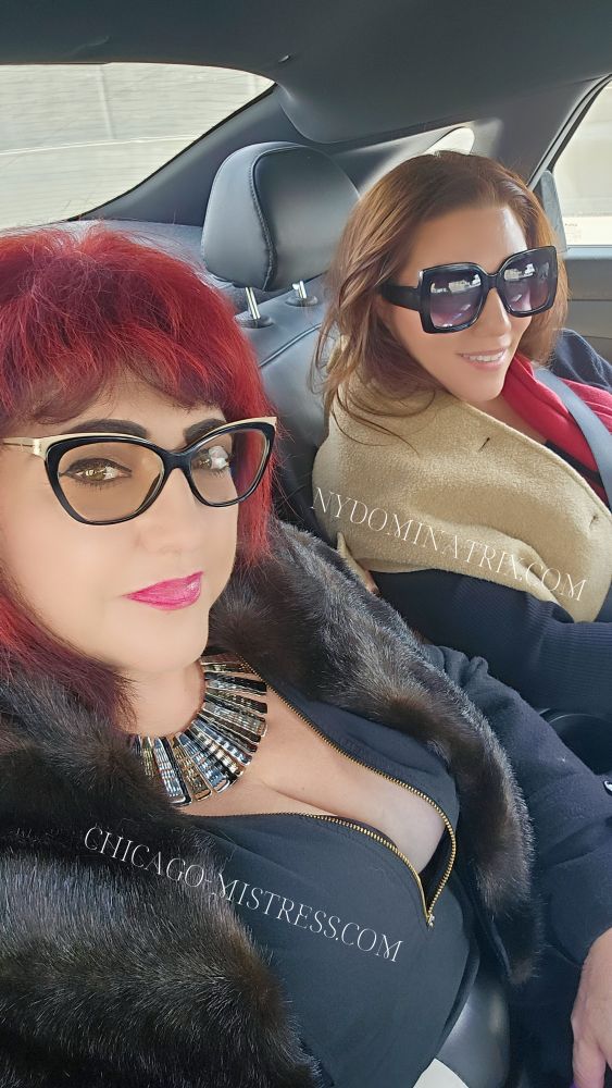 Mistresses on way! Miss Simone with Miss Elena De Luca in Chicago. Casual dommes for now 