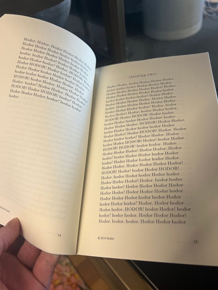 Every word in the book is Hodor.