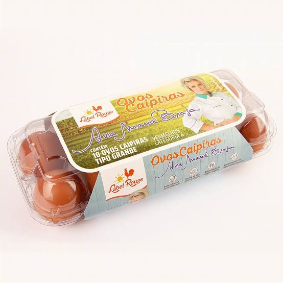 Foto de uma caixa de dúzia de ovos da marca da Ana maria braga