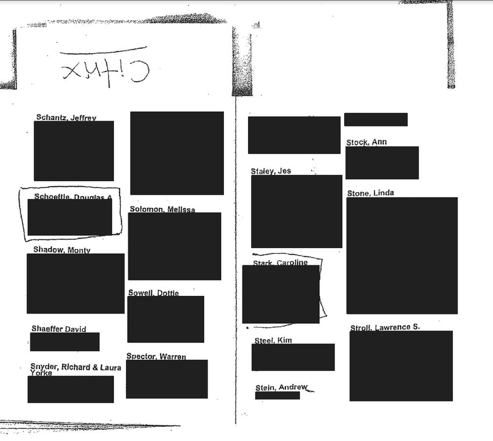 Names of various people and Jeffrey Epstein's contact book that the doj released earlier today. One name there is Donald Trump. 