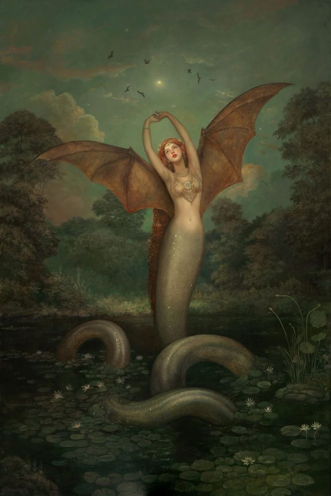 Mélusine by Annie Stegg shows a water siren basking in the sun.