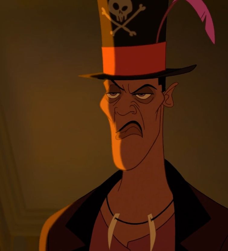 Dr Facilier from the princess and the frog looking unenthusiastic