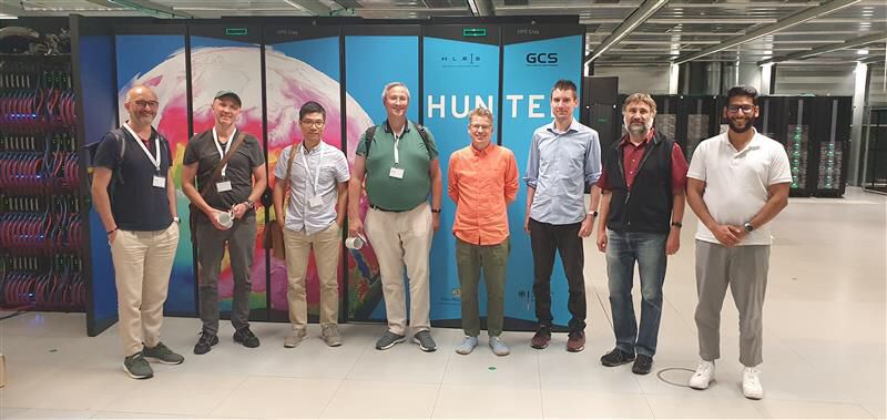 Group photo in front of Hunter supercomputer.