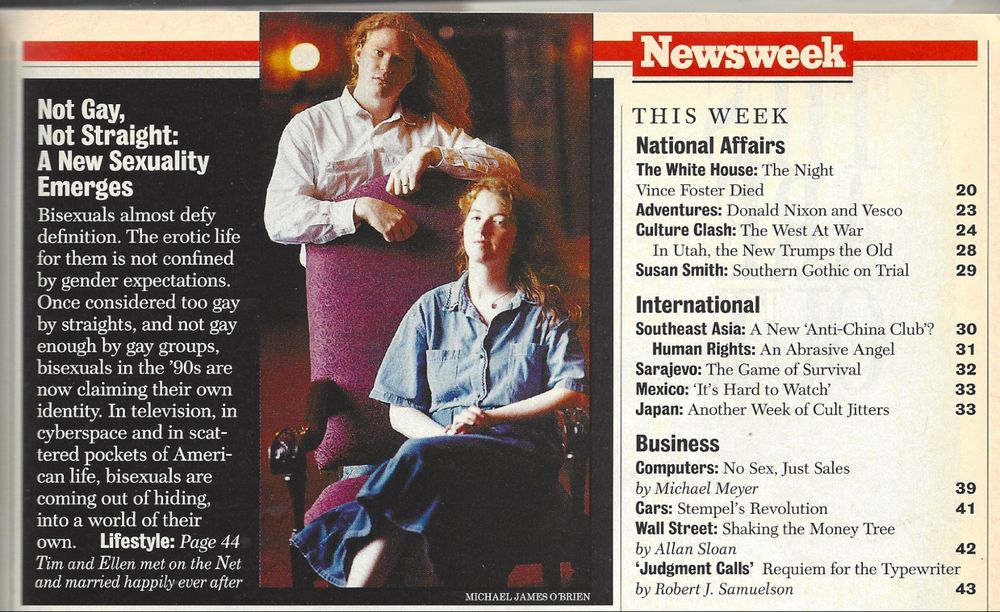 inside page from the newsweek story about bisexuality with a ginger couple 