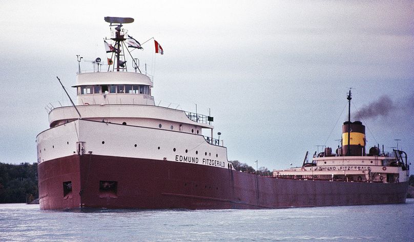 The SS Edmund Fitzgerald in 1971. Source: https://commons.wikimedia.org/wiki/File:Edmund_Fitzgerald,_1971,_3_of_4_(restored;_cropped).jpg

#Minnesota #GreatLakes #Lakes #Rivers #EnvHistory #NativeHistory #Michigan #Wisconsin #EdmundFitzgerald #GordonLightfood #US #Canada #UnitedStates