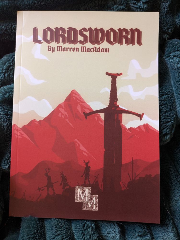 A beautiful copy of Lordsworn by Marren MacAdam that arrived at Darcy's house this morning!