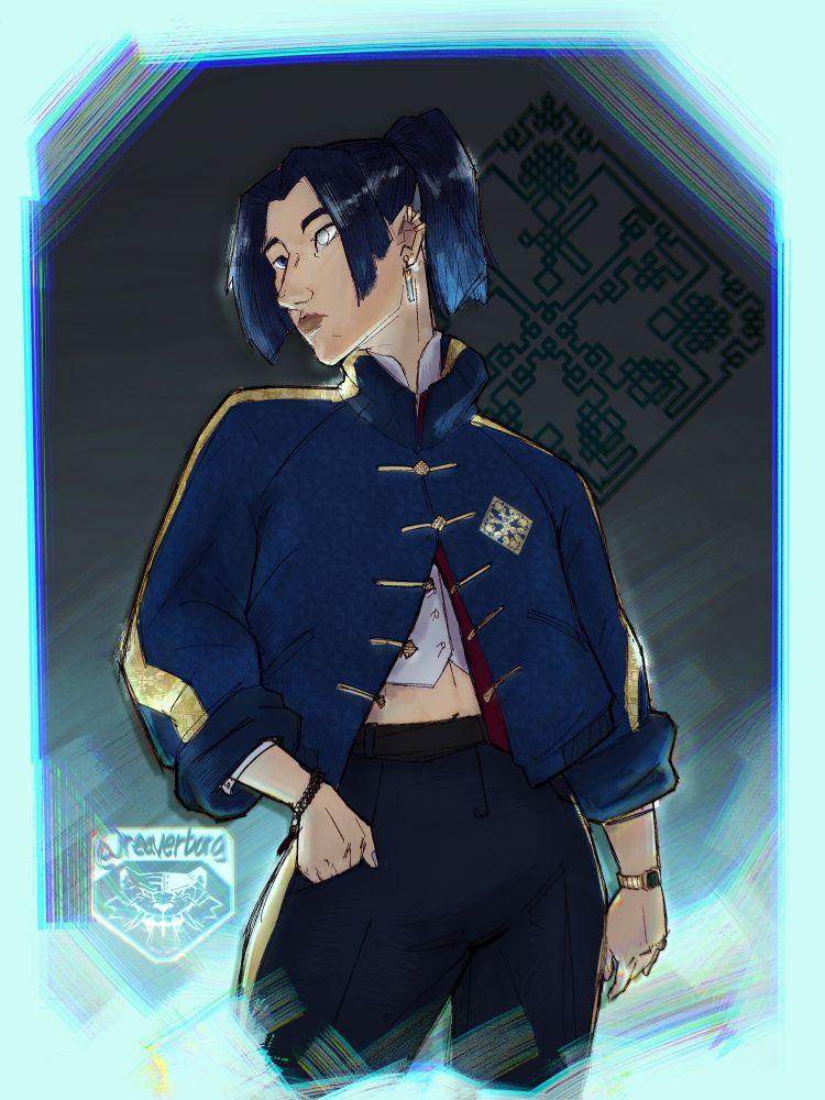 caitlyn in a tang style trainer jacket 