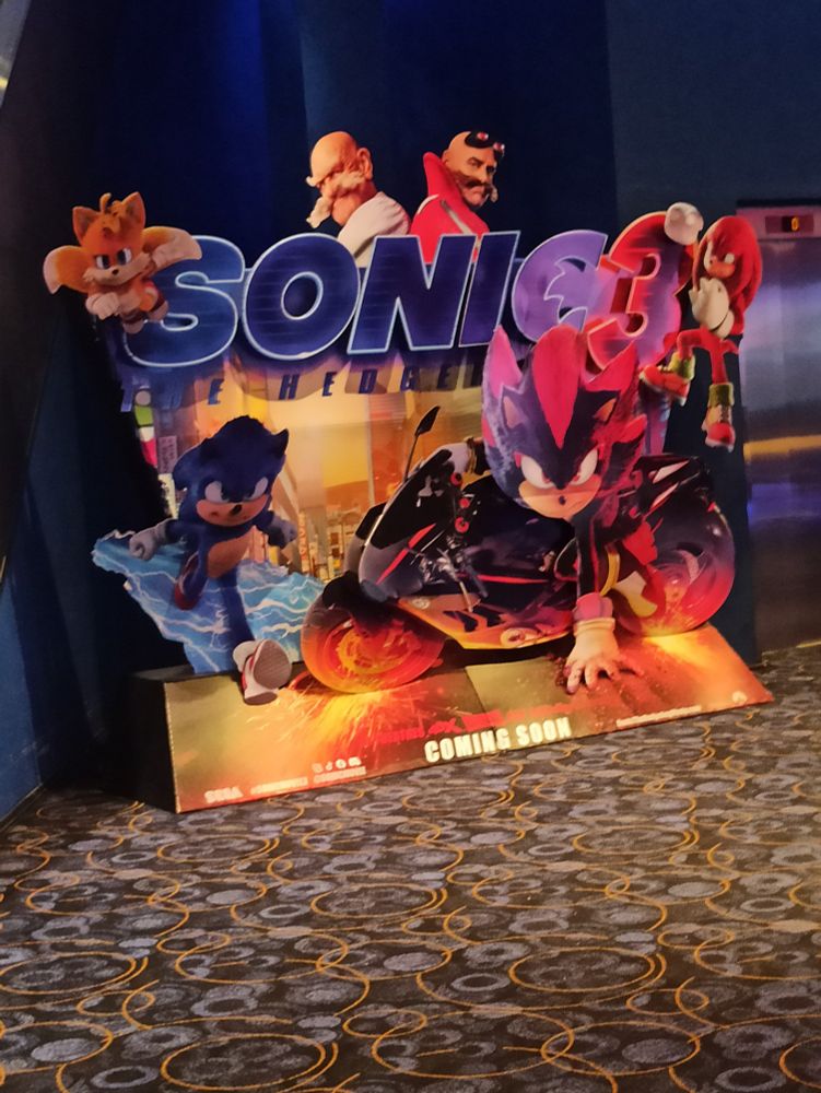 Promotional standee for Sonic 3 found at a cinema