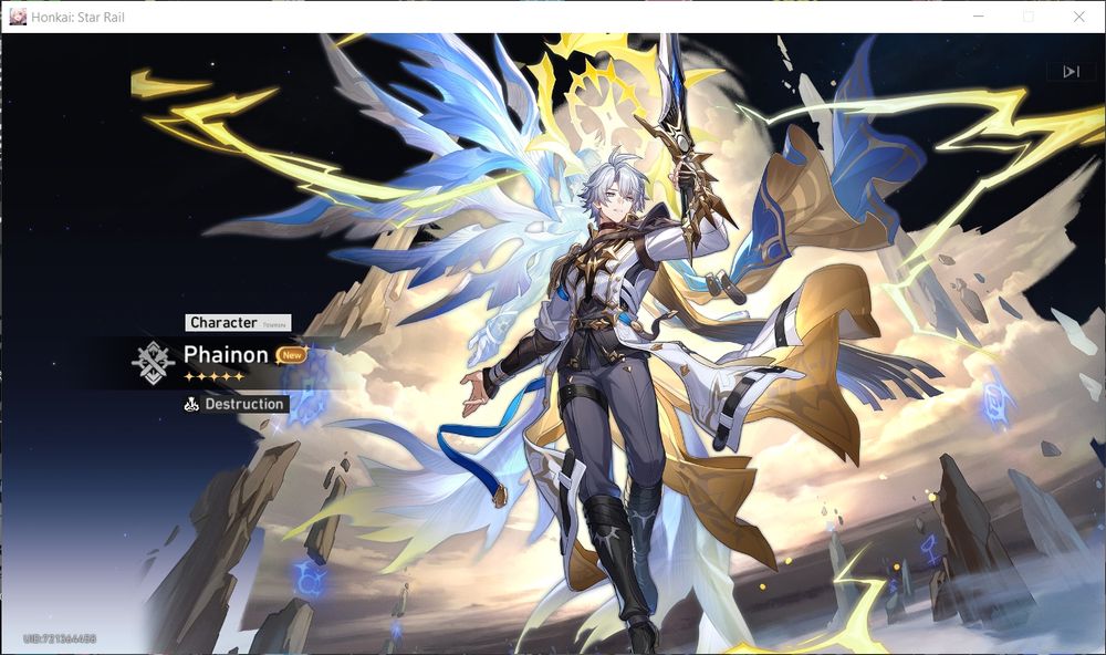 An image of a successful pull of Phainon from Honkai Star Rail