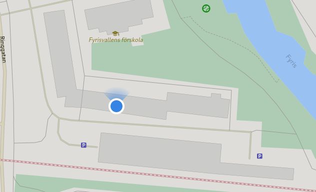 "Torch" showing location heading with a fading gradient