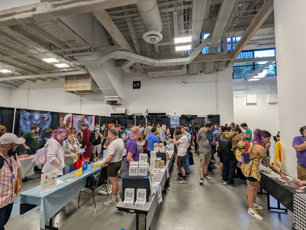 A busy market of game makers and their games.