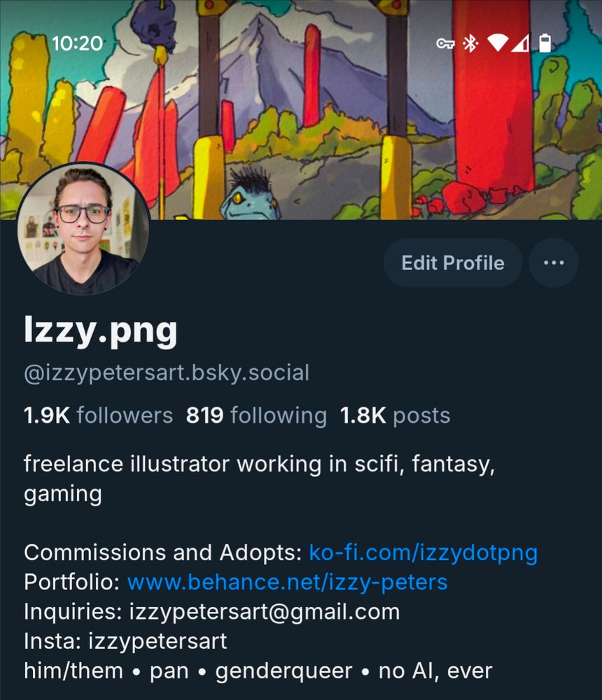 A screenshot of my profile at 1.9k followers