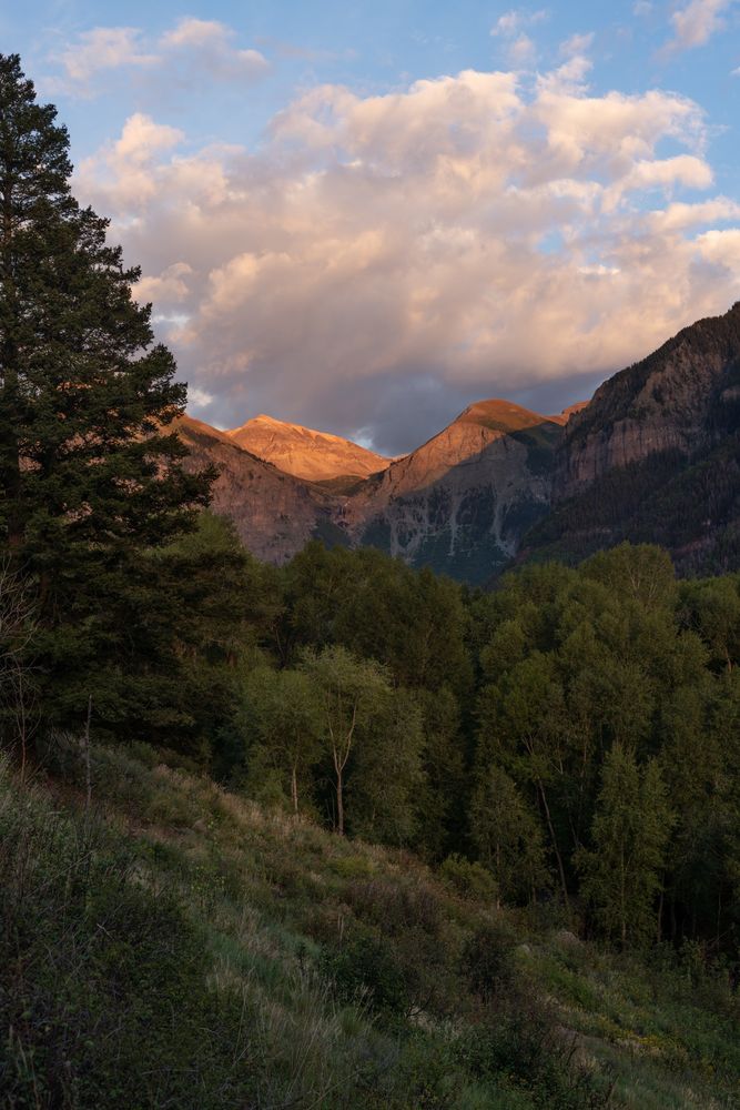 Sunset in the San Juan mountains in Telluride