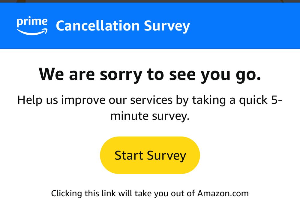 Amazon Membership Cancelled