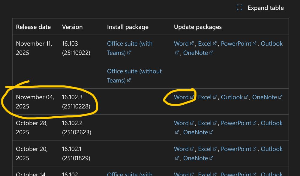 Screenshot highlighting the date and installation link at the website mentioned in the post. 