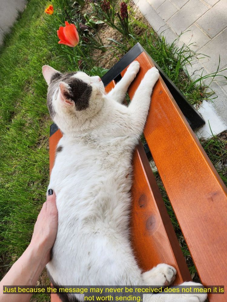 Just because the message may never be received does not mean it is
not worth sending.