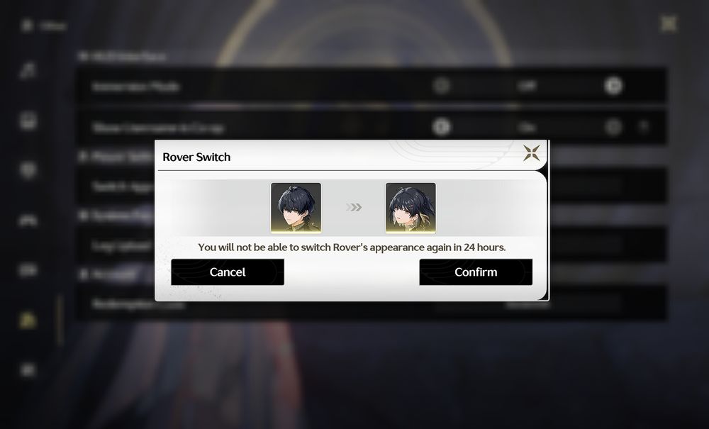 the ability to change Rover's gender every 24 hours in Wuthering Waves