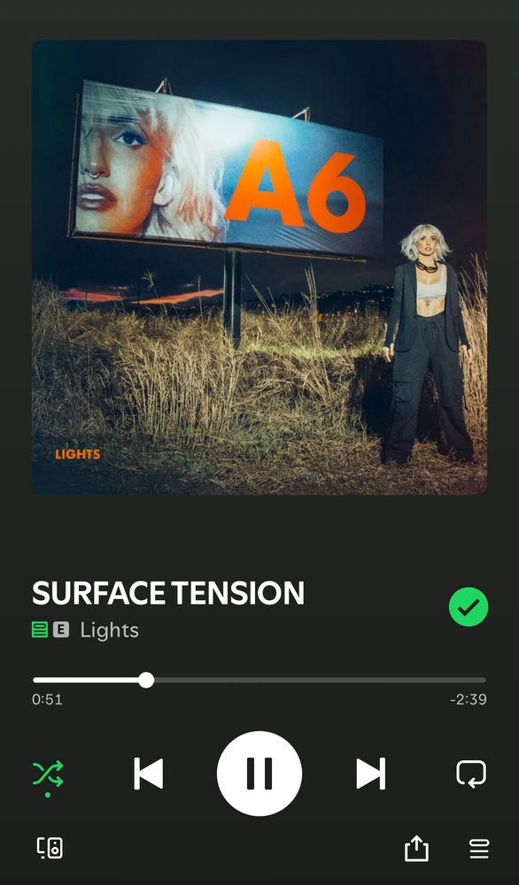Screenshot of Surface Tension by Lights on Spotify